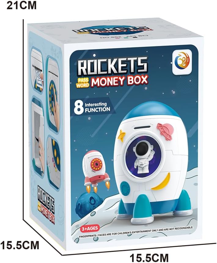 Сейф-скарбничка Ракета електронна музична 852A ∙ Дитячий електронний сейф-скарбничка у формі космічної ракети - мініатюра 3