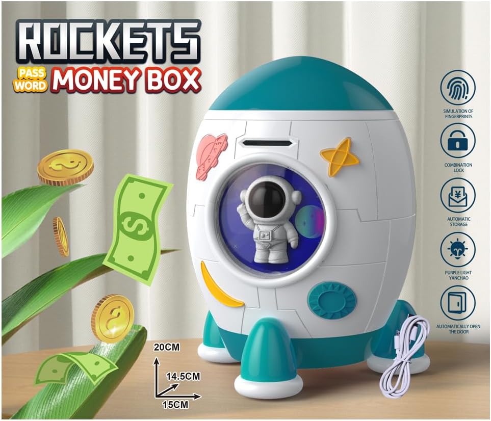 Сейф-скарбничка Ракета електронна музична 852A ∙ Дитячий електронний сейф-скарбничка у формі космічної ракети - мініатюра 8
