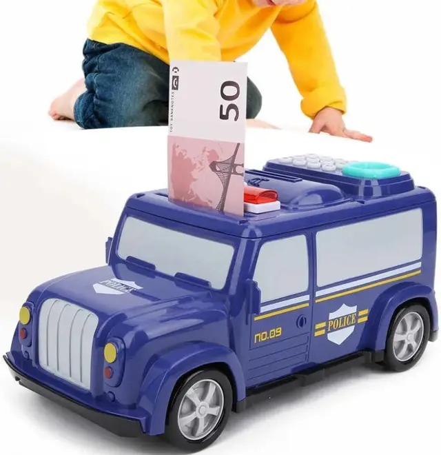 Сейф-скарбничка дитячий Машина поліції 589-13B ∙ Дитячий електронний сейф у вигляді поліцейського авто - мініатюра 6