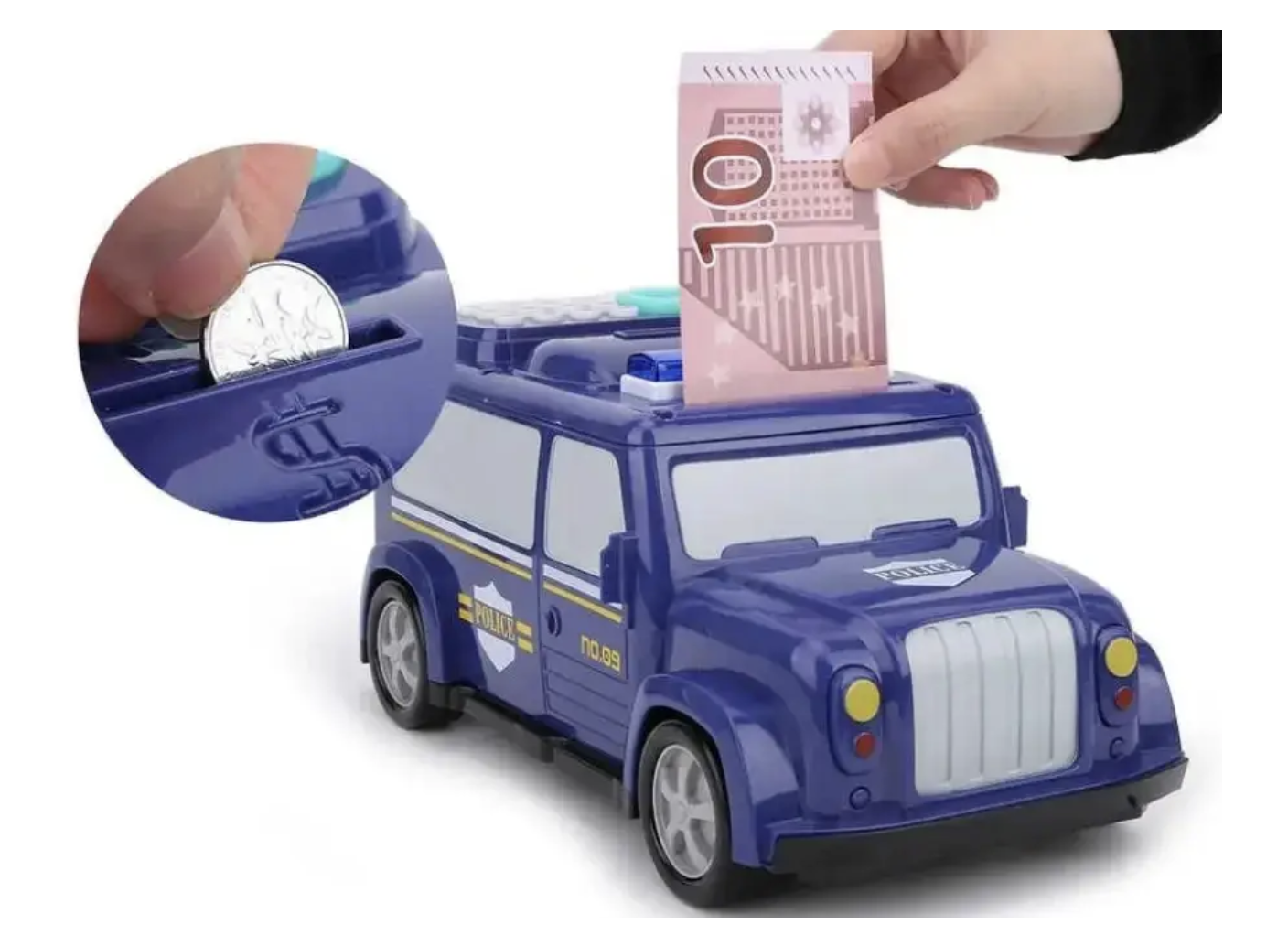 Сейф-скарбничка дитячий Машина поліції 589-13B ∙ Дитячий електронний сейф у вигляді поліцейського авто - мініатюра 8