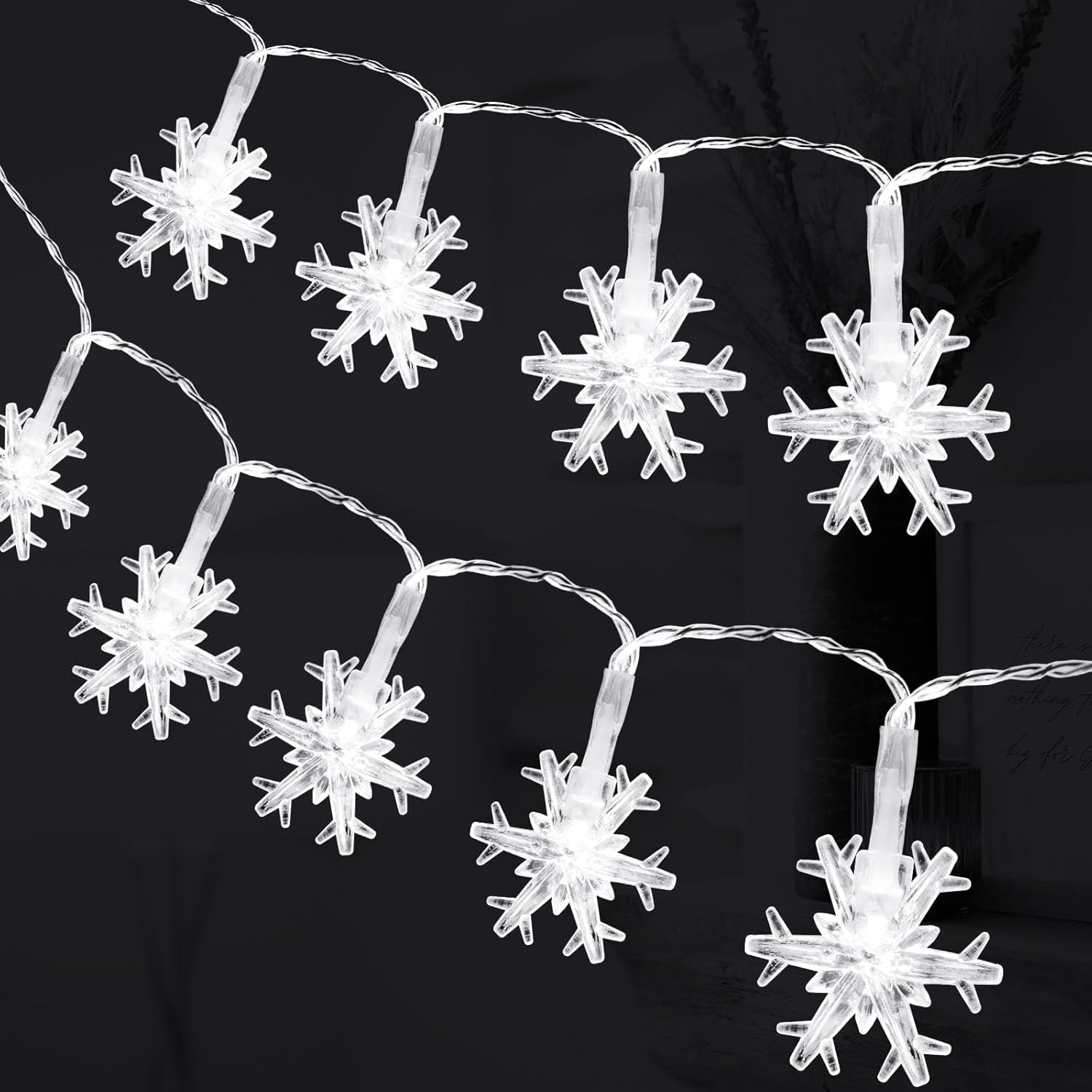 Світлодіодна LED гірлянда Сніжинки 3 м для дому та свят ∙ Гірлянда Сніжинки з LED-ефектами - мініатюра 5
