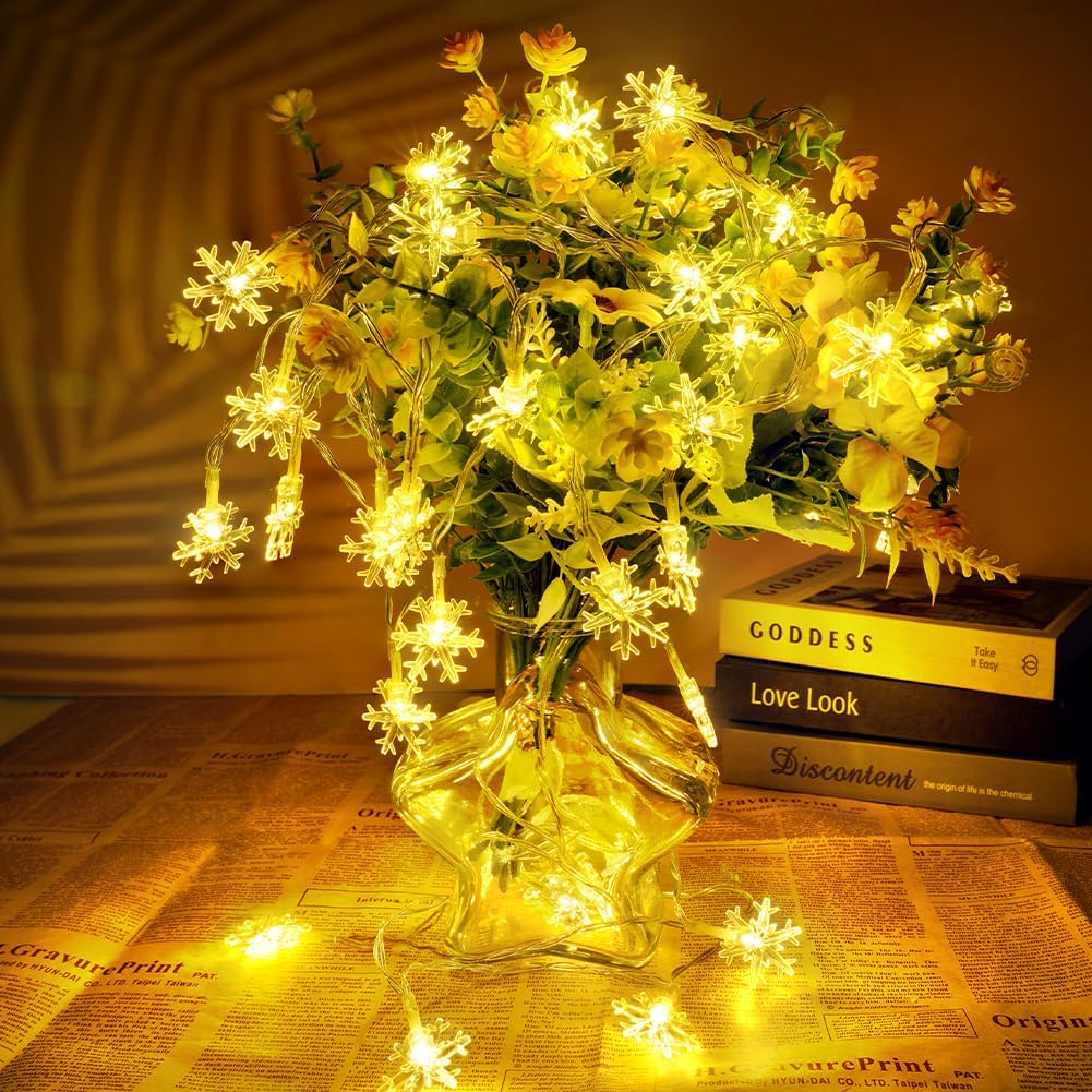 Світлодіодна LED гірлянда Сніжинки 3 м для дому та свят ∙ Гірлянда Сніжинки з LED-ефектами - мініатюра 6