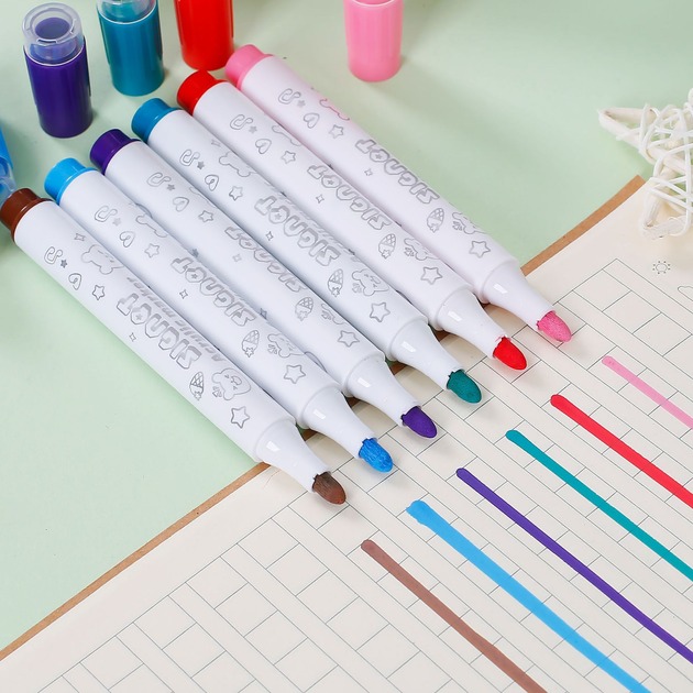 Акварельні маркери БІЛЕ — NEW 12 Water Color Pen 638-12 ∙ Набір маркерів WHITE Water Color Pen 638-24 — акварельні - мініатюра 3