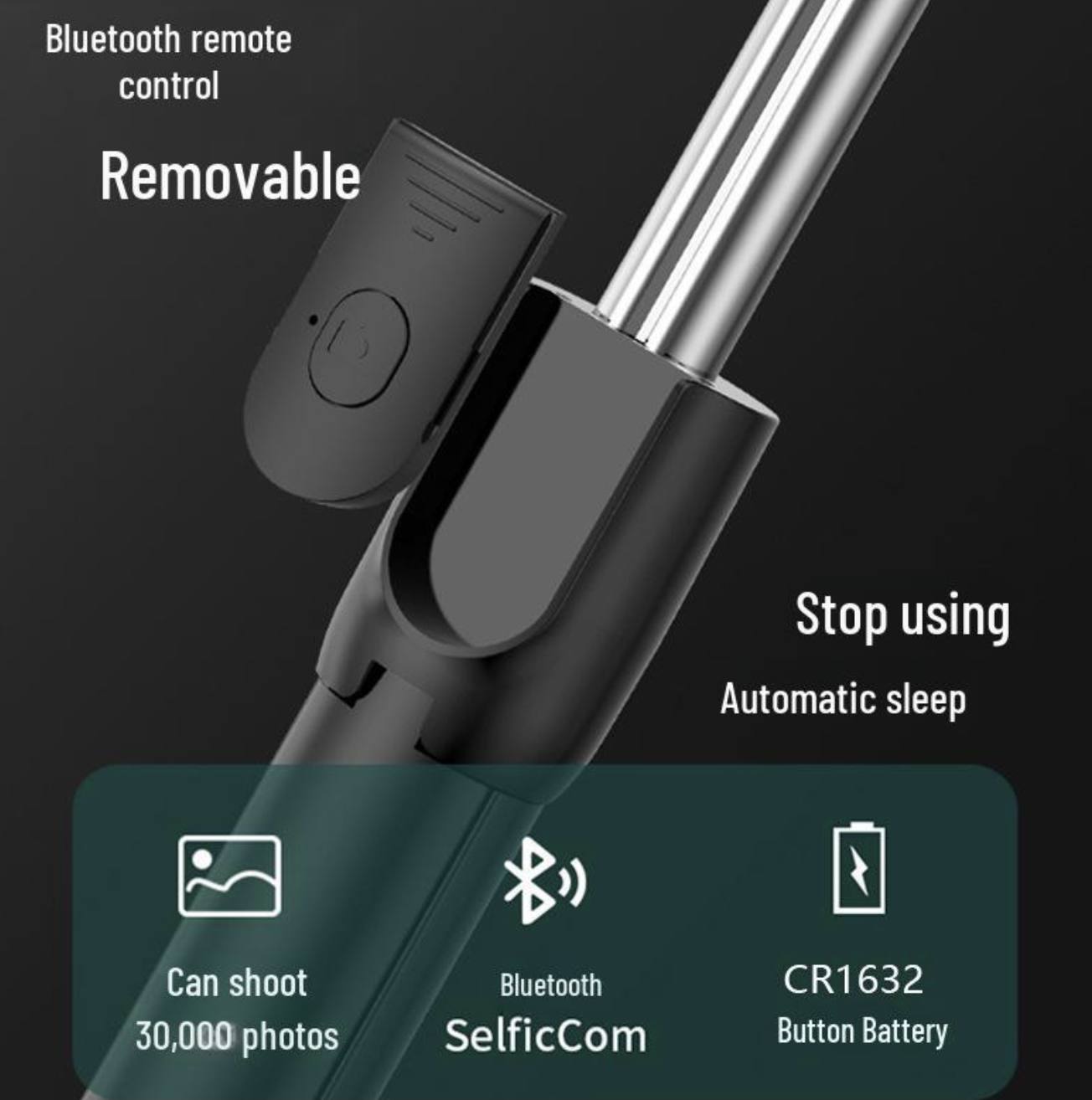 Селфі-палка та штатив DF-01S з Bluetooth пультом дистанційного керування ∙ Багатофункціональний монопод DF-01S з пультом - мініатюра 7