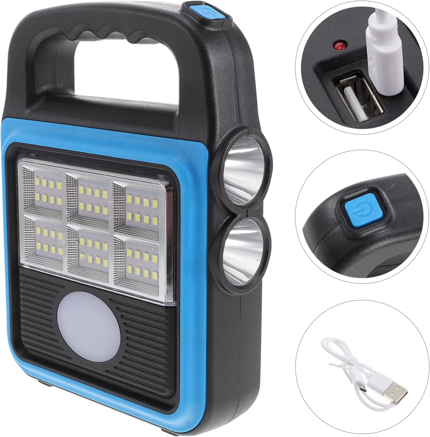 Фонарь-прожектор USB з сонячною панеллю та павербанком Solar LED light HS-8020 ∙ Світлодіодний кемпінговий ліхтар з функцією Power Bank HS-8020D