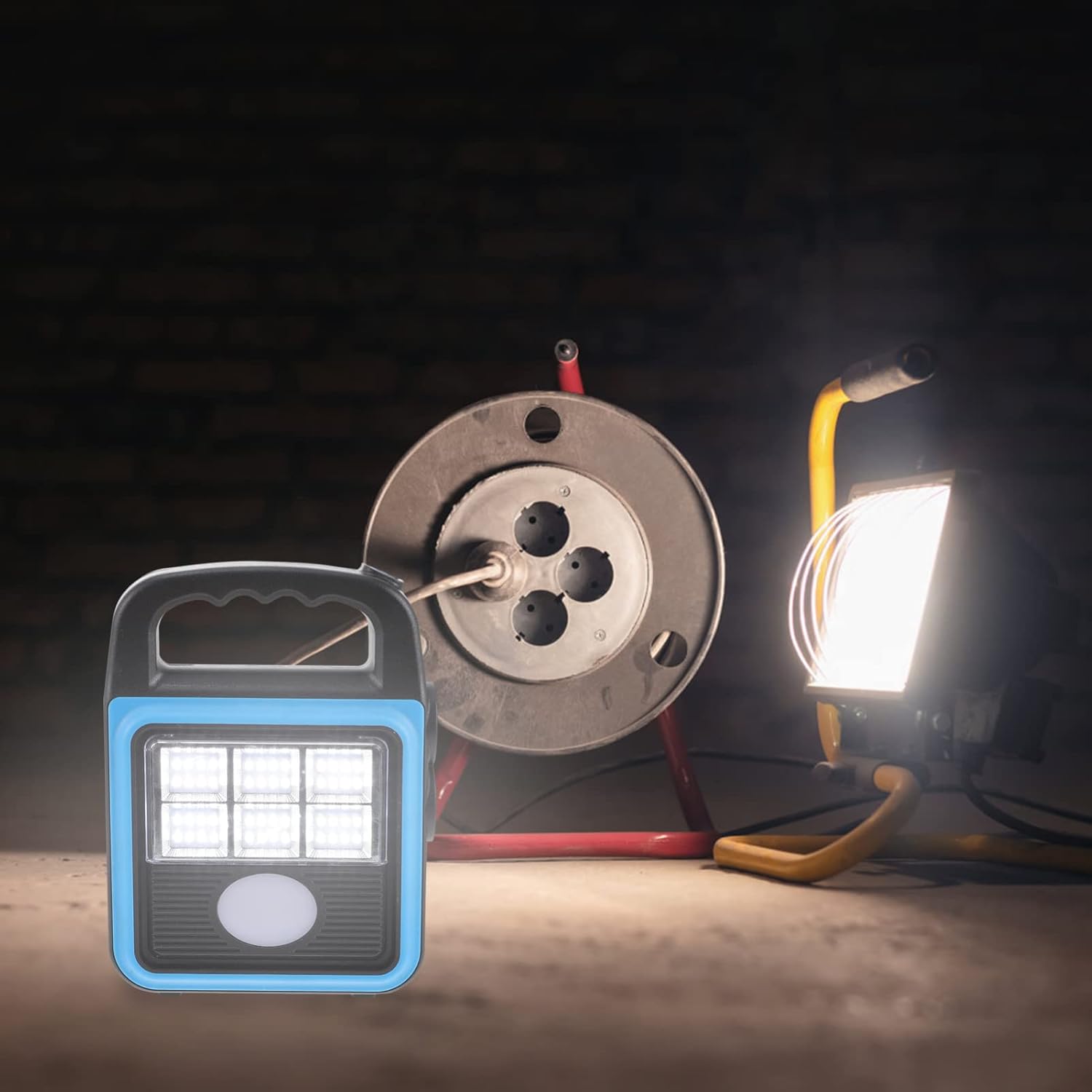 Фонарь-прожектор USB з сонячною панеллю та павербанком Solar LED light HS-8020 ∙ Світлодіодний кемпінговий ліхтар з функцією Power Bank HS-8020D - мініатюра 2