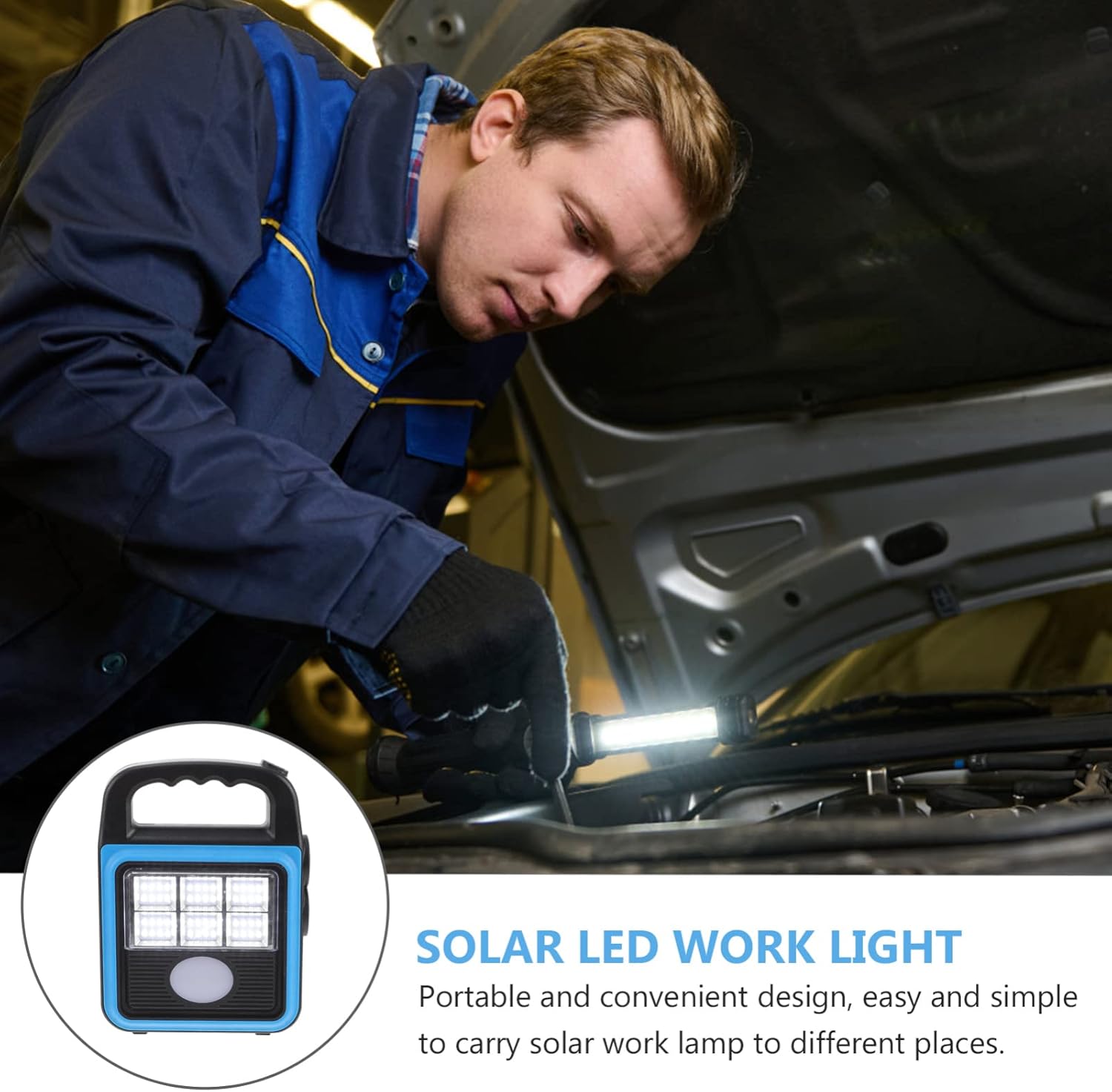 Фонарь-прожектор USB з сонячною панеллю та павербанком Solar LED light HS-8020 ∙ Світлодіодний кемпінговий ліхтар з функцією Power Bank HS-8020D - мініатюра 3