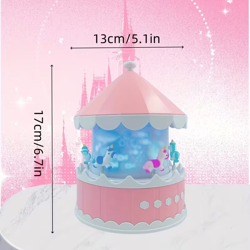 Нічник-проєктор від USB Карусель + Пульт 21 слайд ∙ LED світильник для дітей зі змінними проєкціями - мініатюра 2