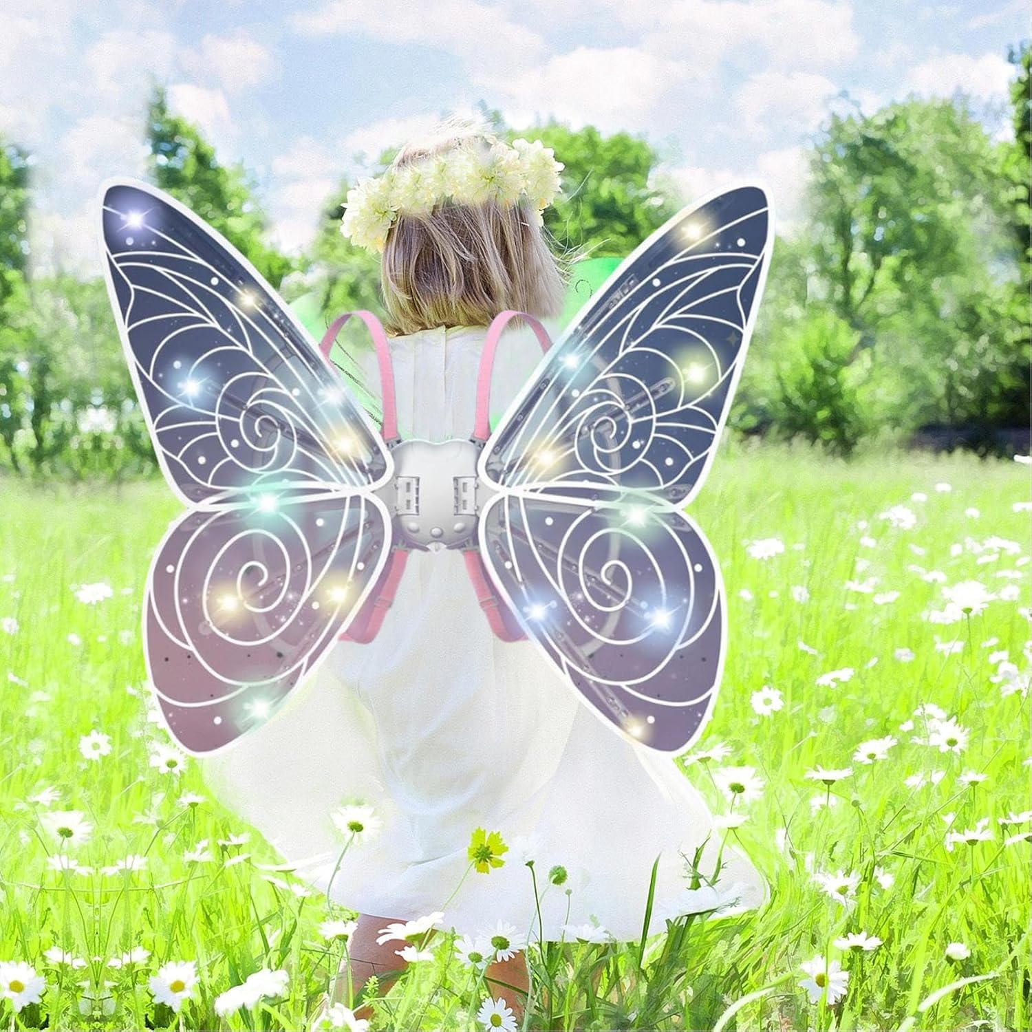 Крила феї Shadow Angel LED підсвічування та рухомий механізм ∙ Світлові LED-крила Shadow для створення чарівного образу феї - мініатюра 4