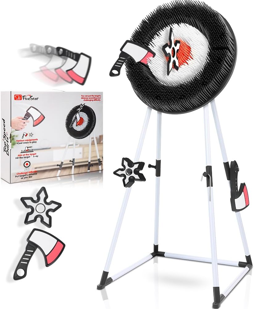Безпечний метальний дартс для дітей і дорослих ∙ Набір для гри в дартс 3 сокири та 3 зірки