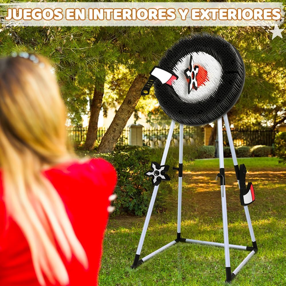 Безпечний метальний дартс для дітей і дорослих ∙ Набір для гри в дартс 3 сокири та 3 зірки - мініатюра 4