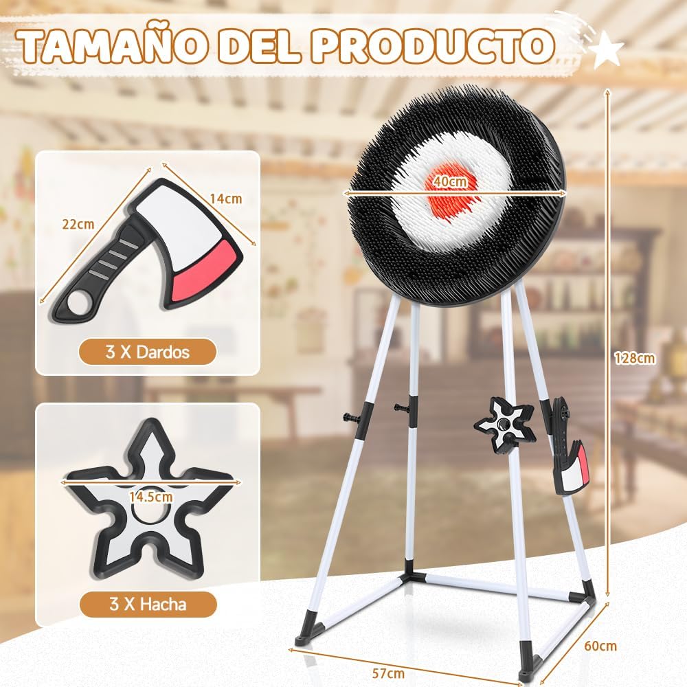 Безпечний метальний дартс для дітей і дорослих ∙ Набір для гри в дартс 3 сокири та 3 зірки - мініатюра 6