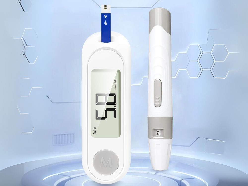 Вимірювач рівня глюкози в крові Глюкометр + 50 тестів від батарейки HH-XT520 ∙ Прилад для вимірювання цукру HH-XT520 - мініатюра 2