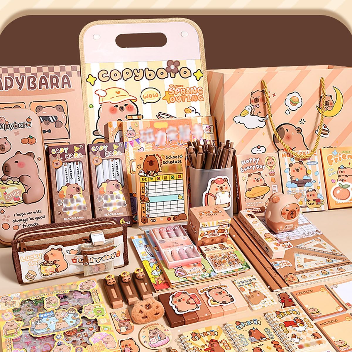 Канцелярський набір Капібара 55 предметів у кейсі з кодовим замком ∙ Великий подарунковий набір канцелярії у валізі Капібара 55 в 1 - мініатюра 9