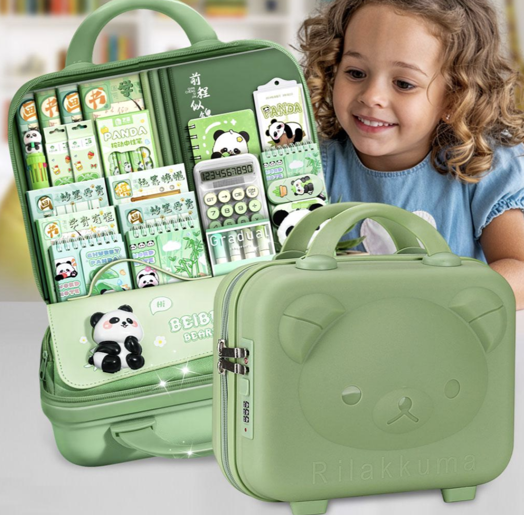 Канцелярський набір Панда 55 предметів у кейсі з кодовим замком ∙ Великий набір канцелярії у чемодані Панда 55 в 1 - мініатюра 7