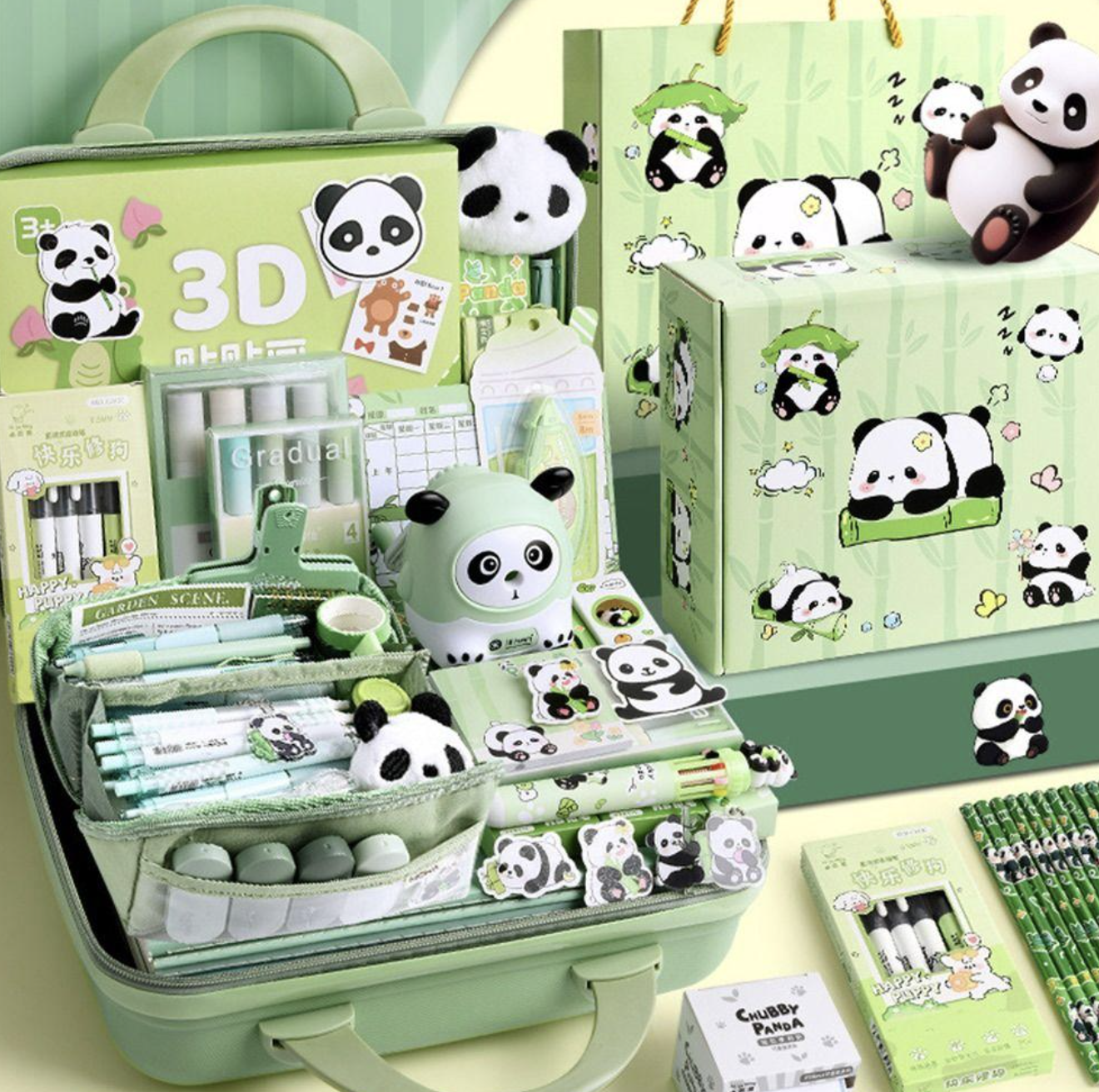 Канцелярський набір Панда 55 предметів у кейсі з кодовим замком ∙ Великий набір канцелярії у чемодані Панда 55 в 1 - мініатюра 8