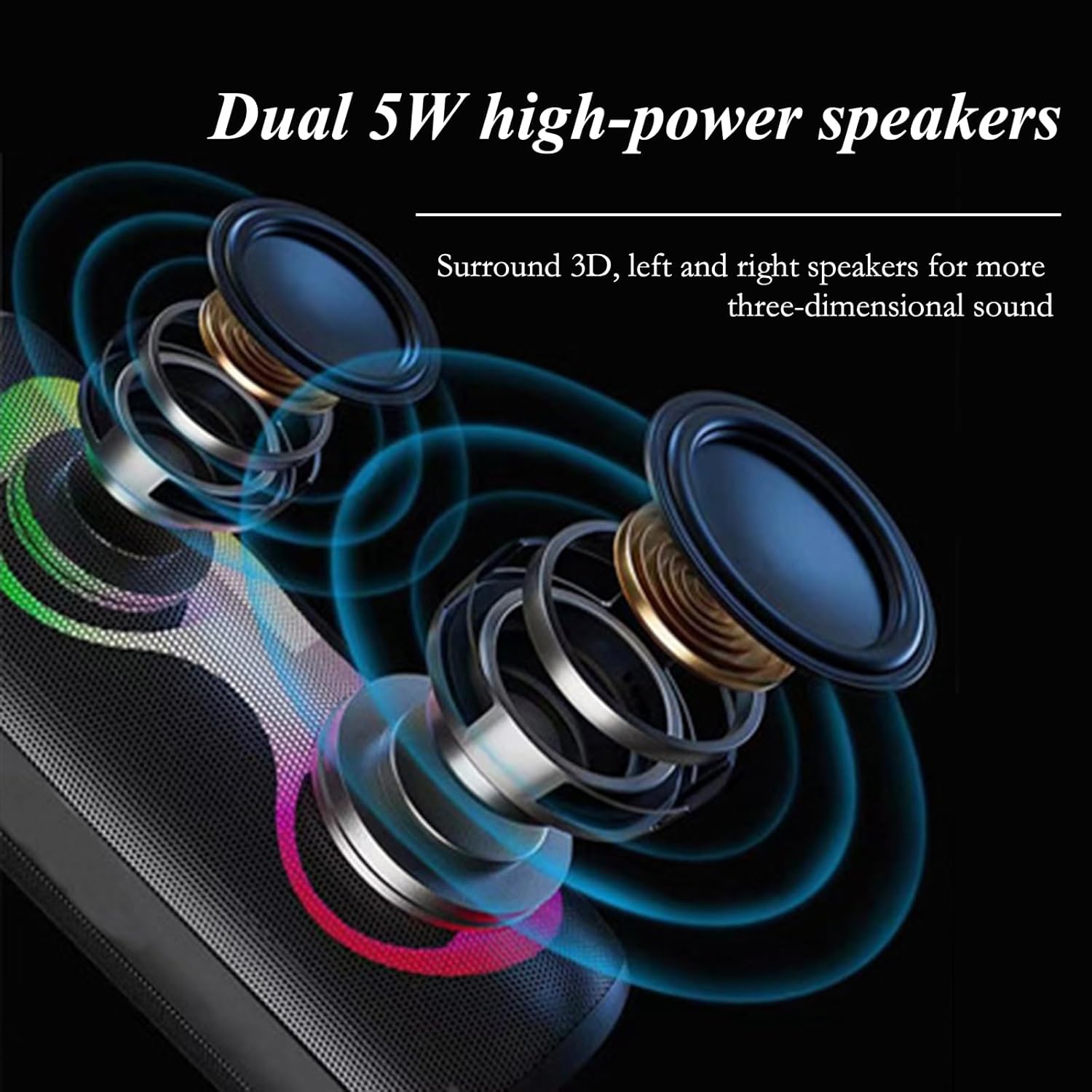 Портативна колонка MB-041 9150 Bluetooth з підсвічуванням∙ Колонка бездротова NB 041 з підсвічуванням і світловою музикою LED - мініатюра 3