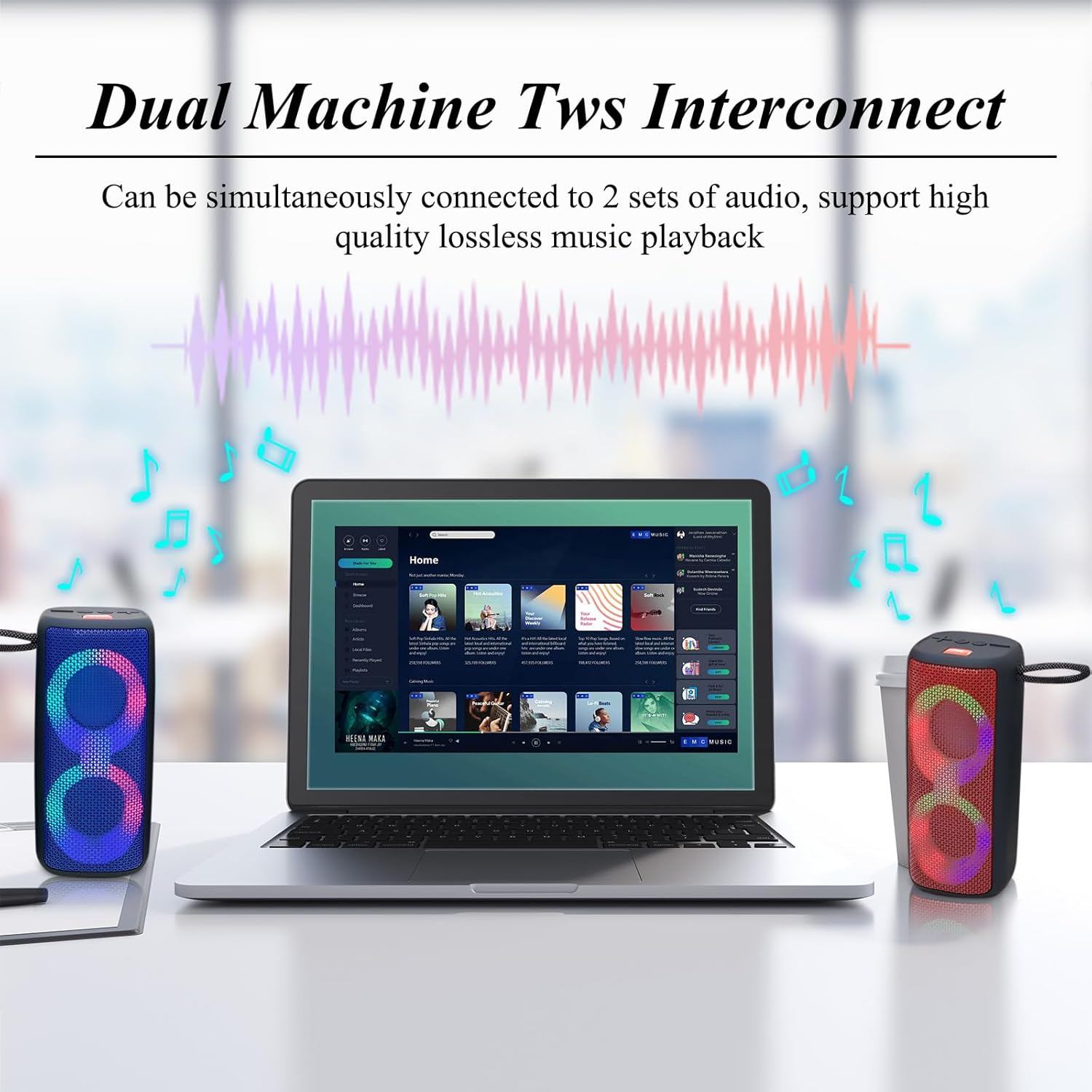 Портативна колонка MB-041 9150 Bluetooth з підсвічуванням∙ Колонка бездротова NB 041 з підсвічуванням і світловою музикою LED - мініатюра 4