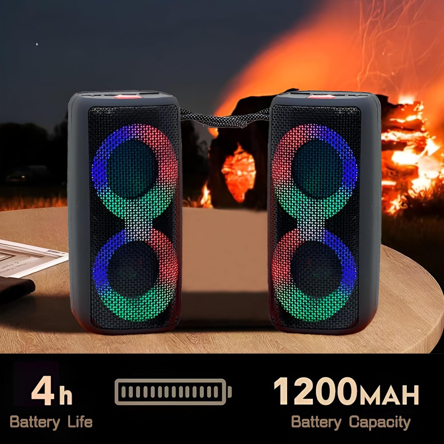 Портативна колонка MB-041 9150 Bluetooth з підсвічуванням∙ Колонка бездротова NB 041 з підсвічуванням і світловою музикою LED - мініатюра 6