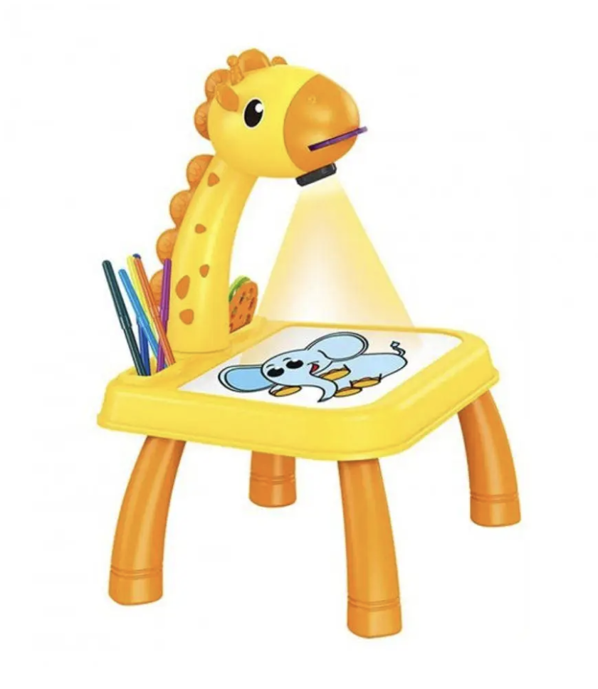 Дитячий стіл-проектор для малювання музичний з підсвічуванням Progector Paintining ∙ Стіл для малювання з проектором Жираф для дітей - мініатюра 2