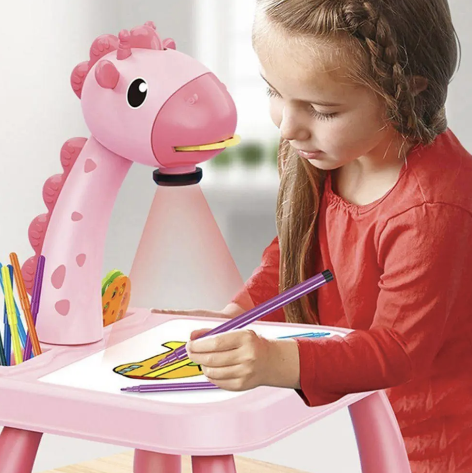 Дитячий стіл-проектор для малювання музичний з підсвічуванням Progector Paintining ∙ Стіл для малювання з проектором Жираф для дітей - мініатюра 3