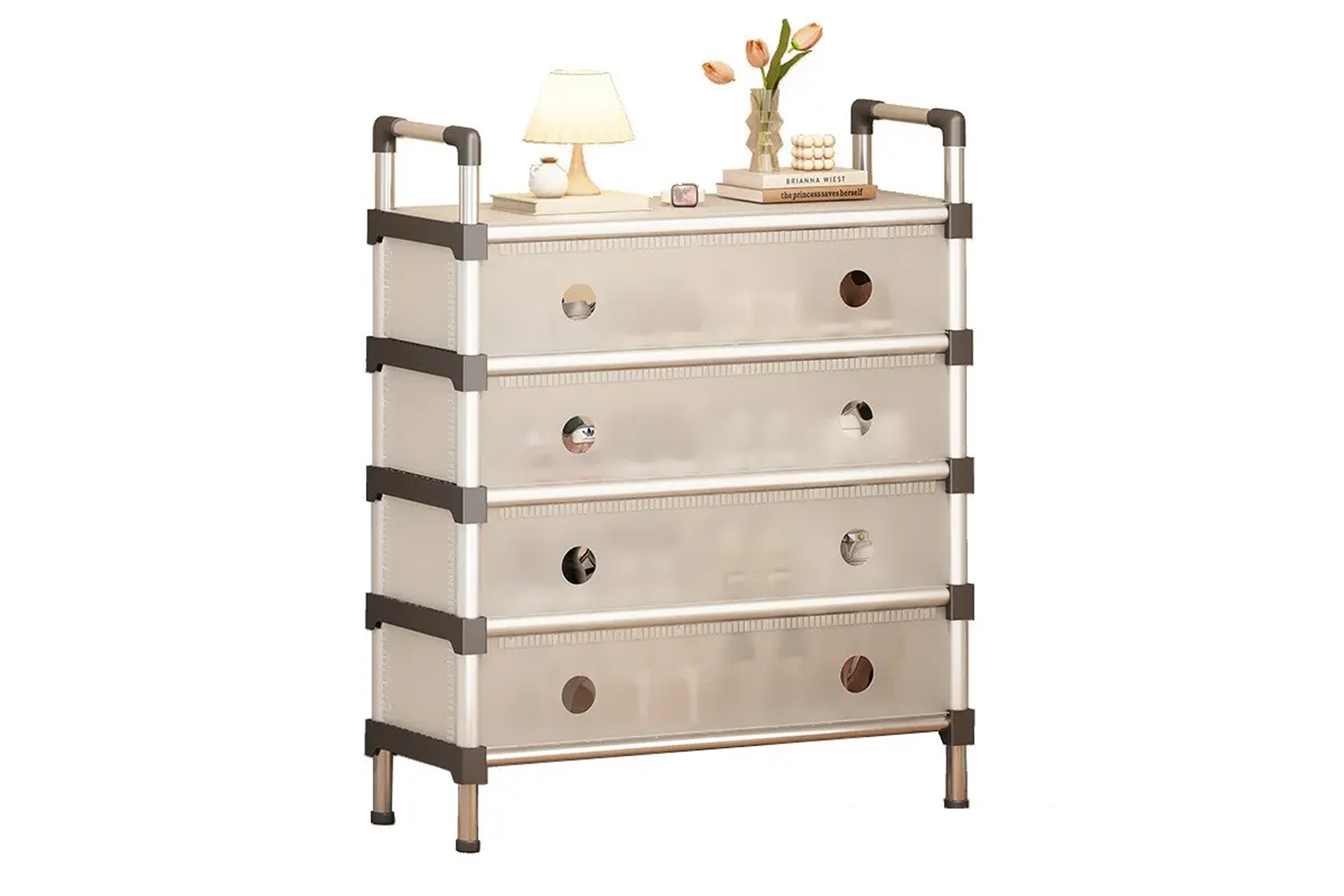 Полиця для взуття SKLM-25-LT6205 • Металева полиця на 5 рівнів, компактний органайзер для зберігання