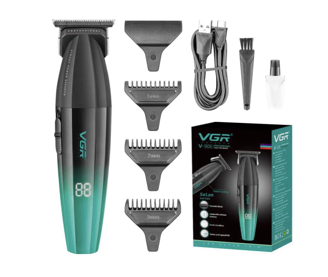 Професійний тример VGR V-906 з Т-подібним ножовим блоком і потужним мотором ∙ Машинка для стрижки VGR V-906