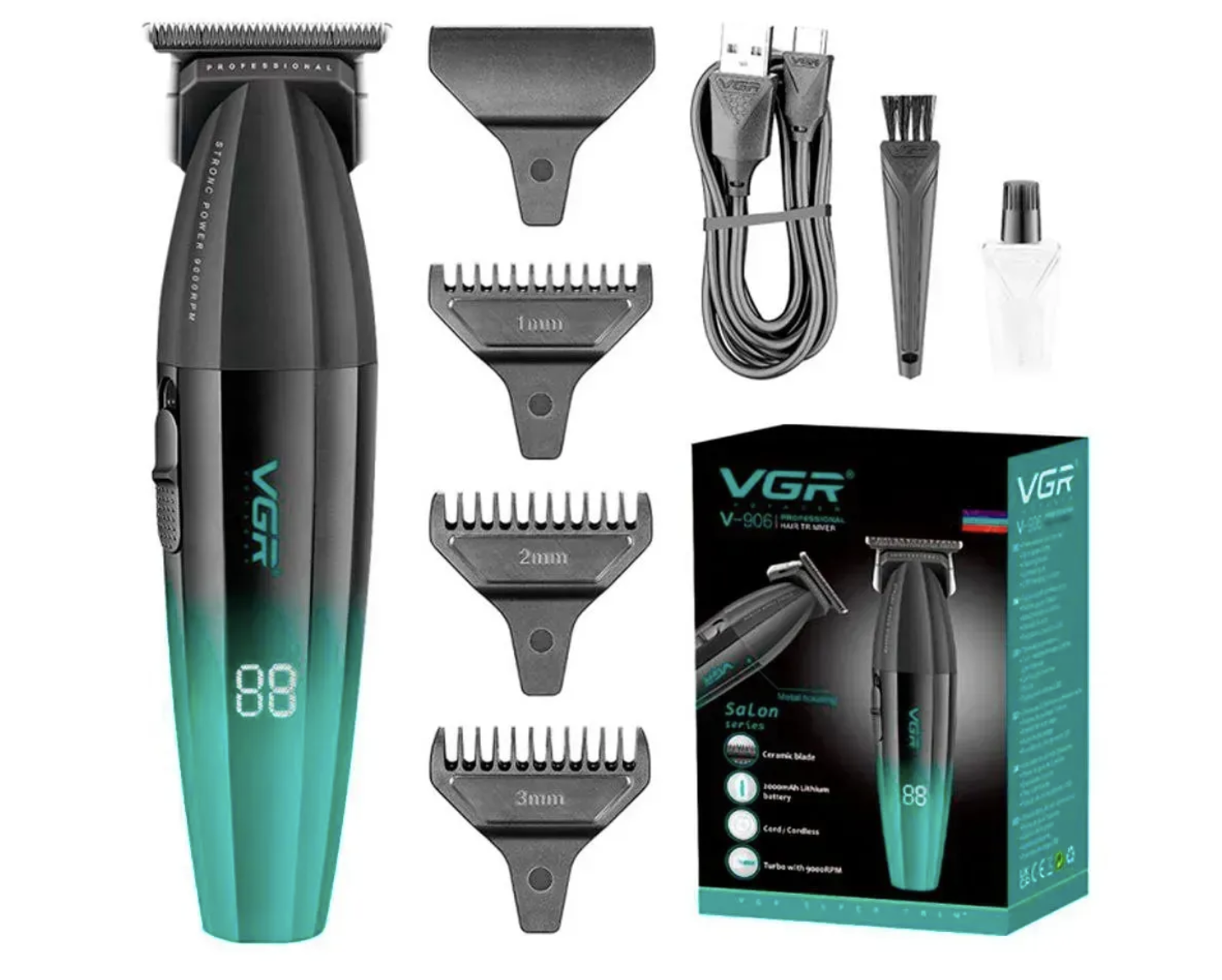 Професійний тример VGR V-906 з Т-подібним ножовим блоком і потужним мотором ∙ Машинка для стрижки VGR V-906 - мініатюра 7