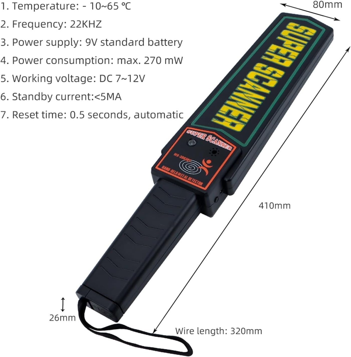 Ручний металодетектор Super Scanner 1568 ∙ Ручний сканер безпеки Super Scanner - мініатюра 2