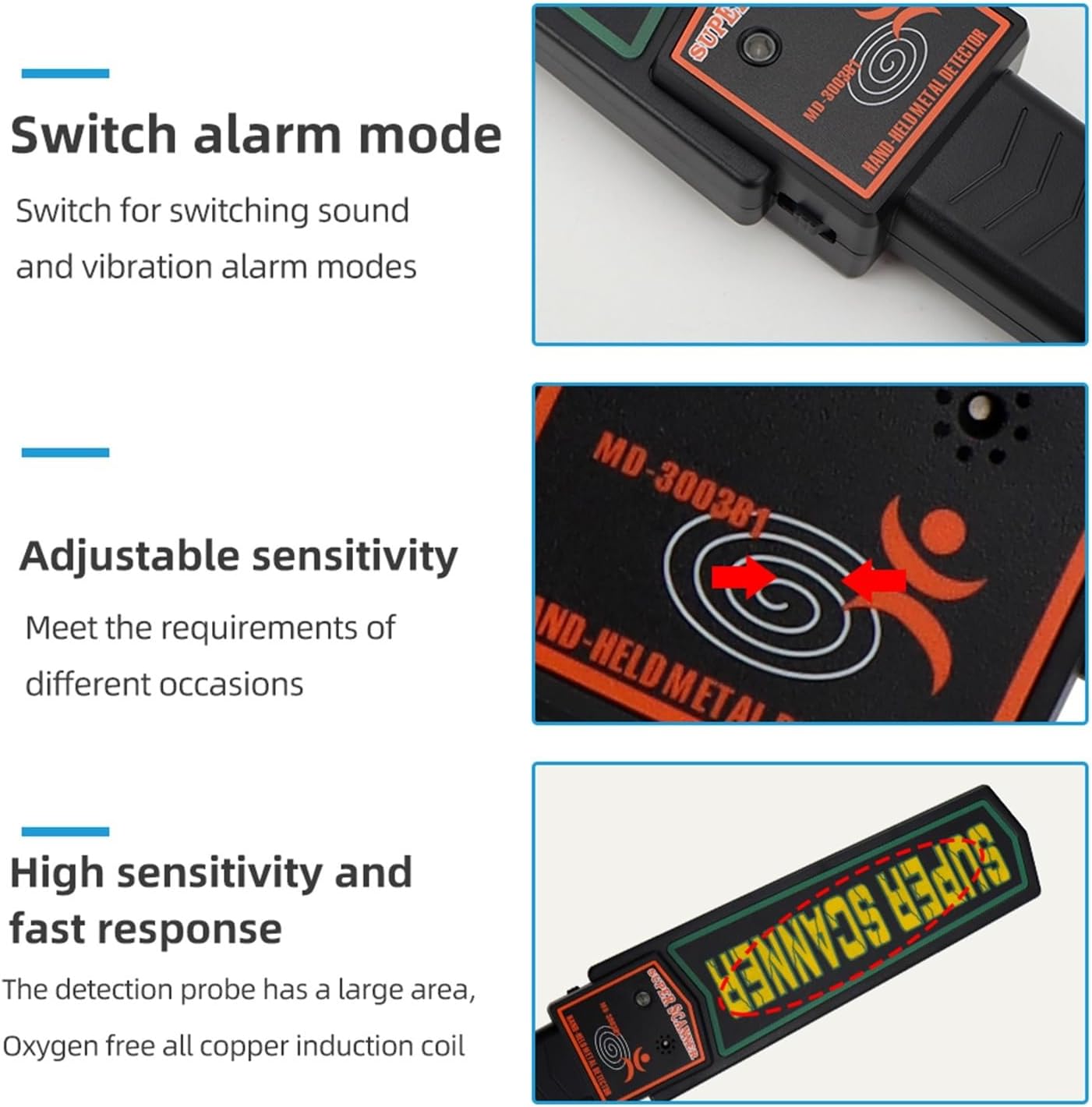 Ручний металодетектор Super Scanner 1568 ∙ Ручний сканер безпеки Super Scanner - мініатюра 4