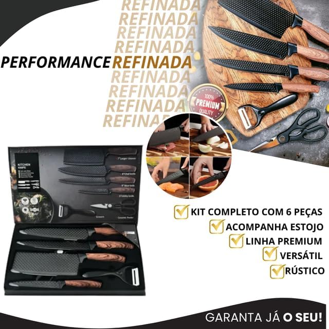 Набір кухонних ножів 4 шт + ножиці та овочечистка Kitchen utensils HA-177 ∙ Кухонний набір ножів HA-177 - мініатюра 4