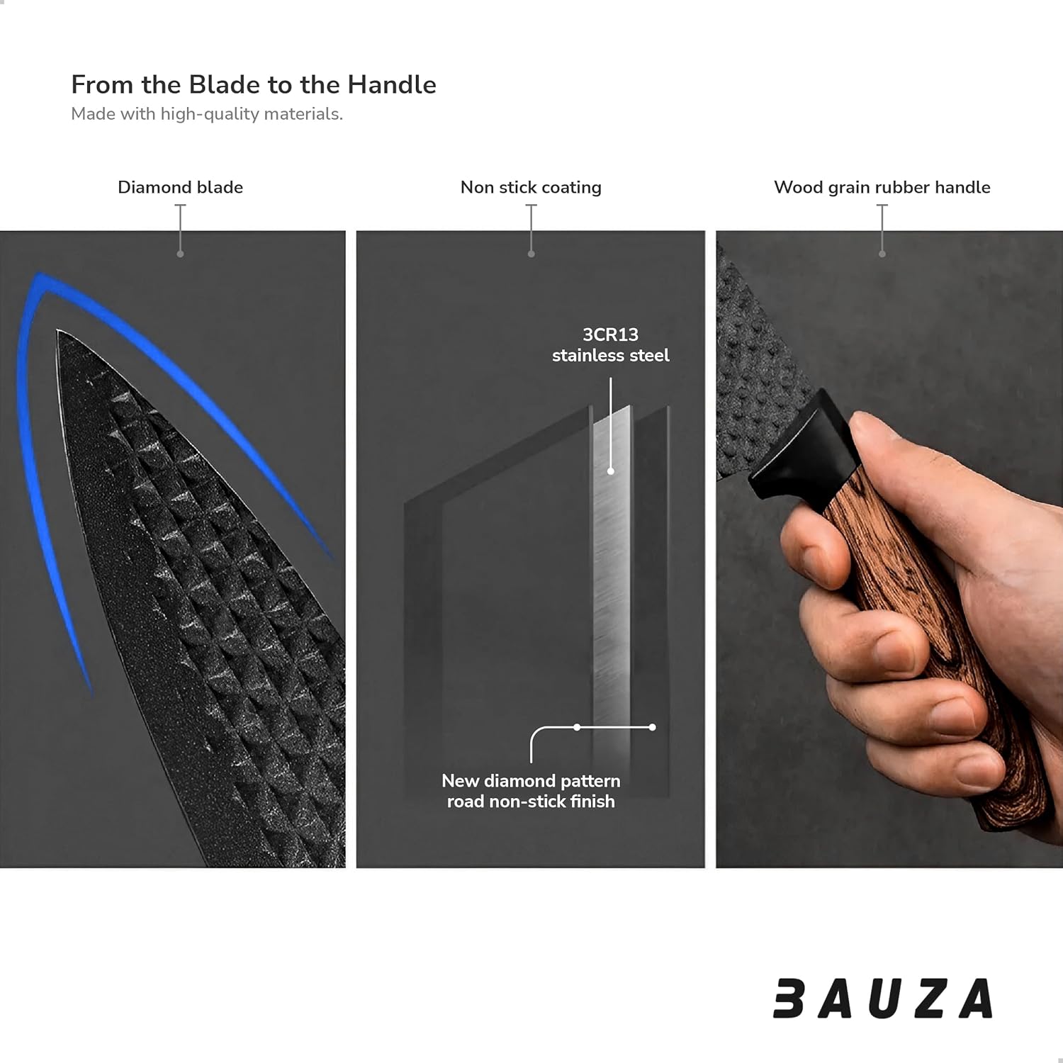 Набір кухонних ножів 4 шт + ножиці та овочечистка Kitchen utensils HA-177 ∙ Кухонний набір ножів HA-177 - мініатюра 7