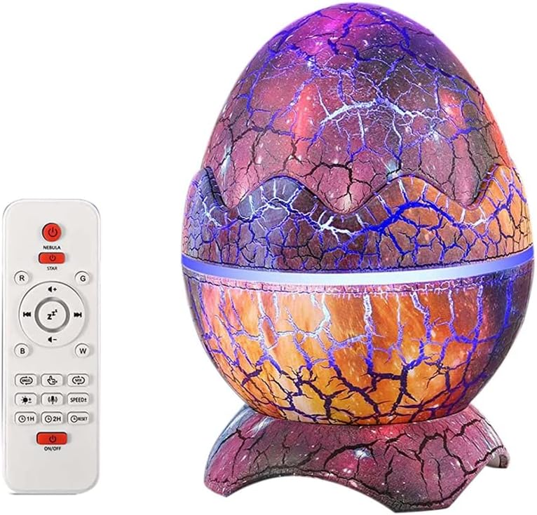 Проектор-нічник Яйце Динозавра з Bluetooth-колонкою та світловими ефектами ∙ Нічник-проектор Яйце Динозавра на підставці з пультом