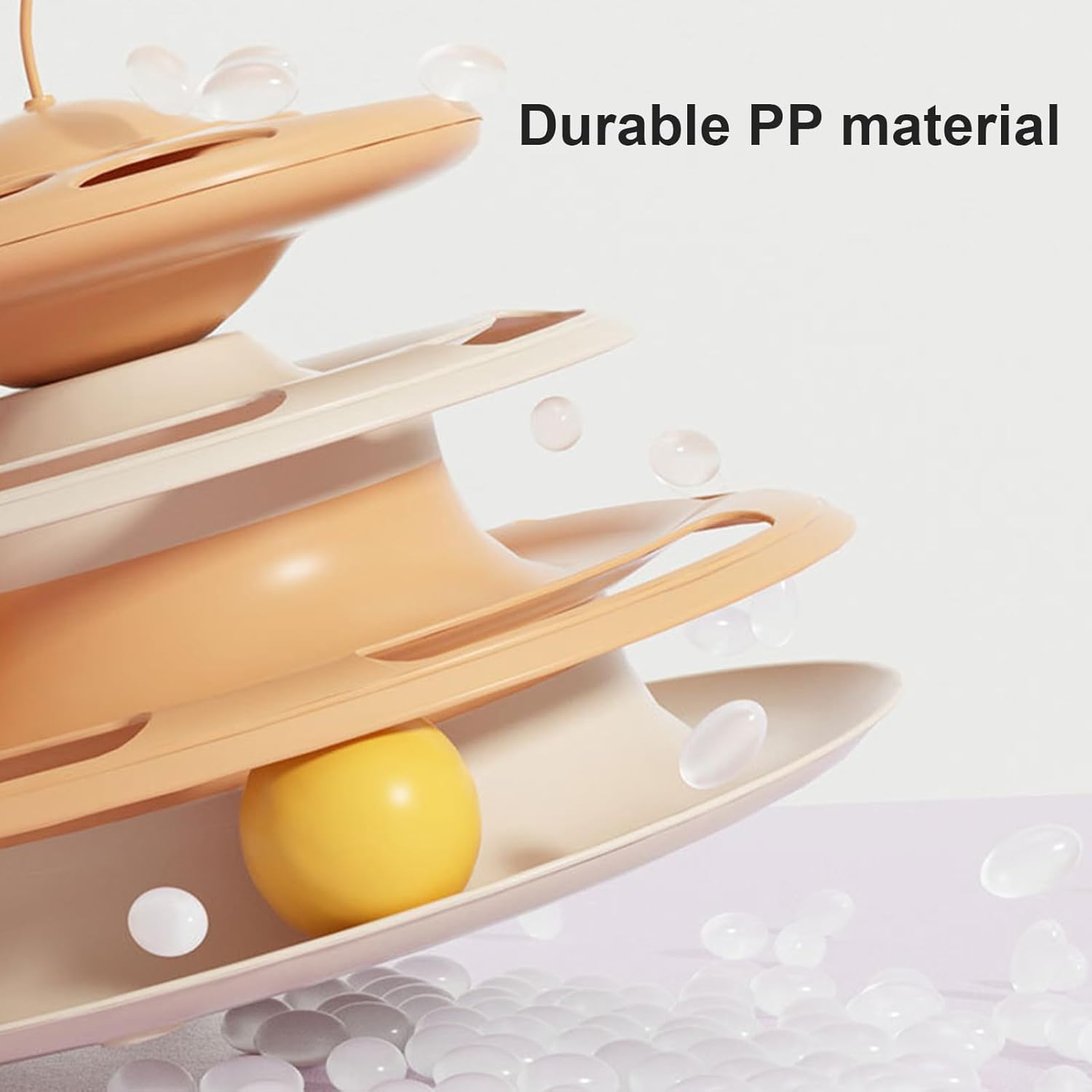 Ігровий трек для кішок 4 рівні з м'ячами та пером на пружині ∙ Інтерактивна іграшка для котів - мініатюра 8