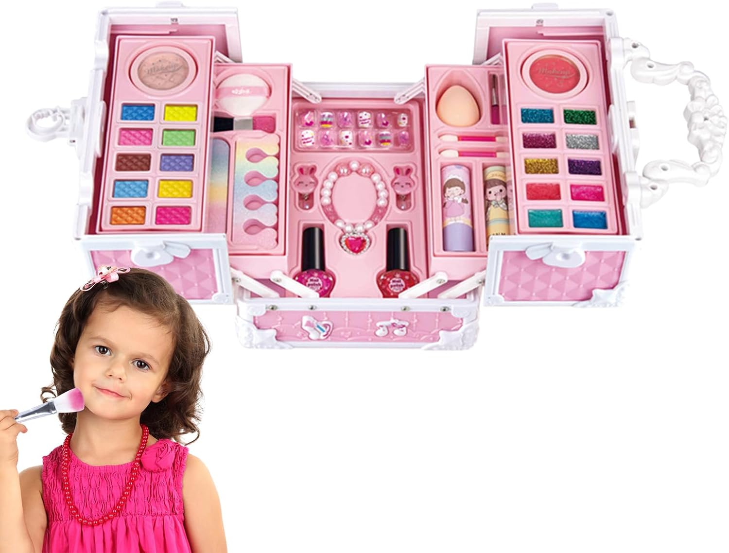 Коробка з косметикою - 22 предмети для маленької принцеси ∙ Дитячий набір 22 предмети косметики для ігор та творчості