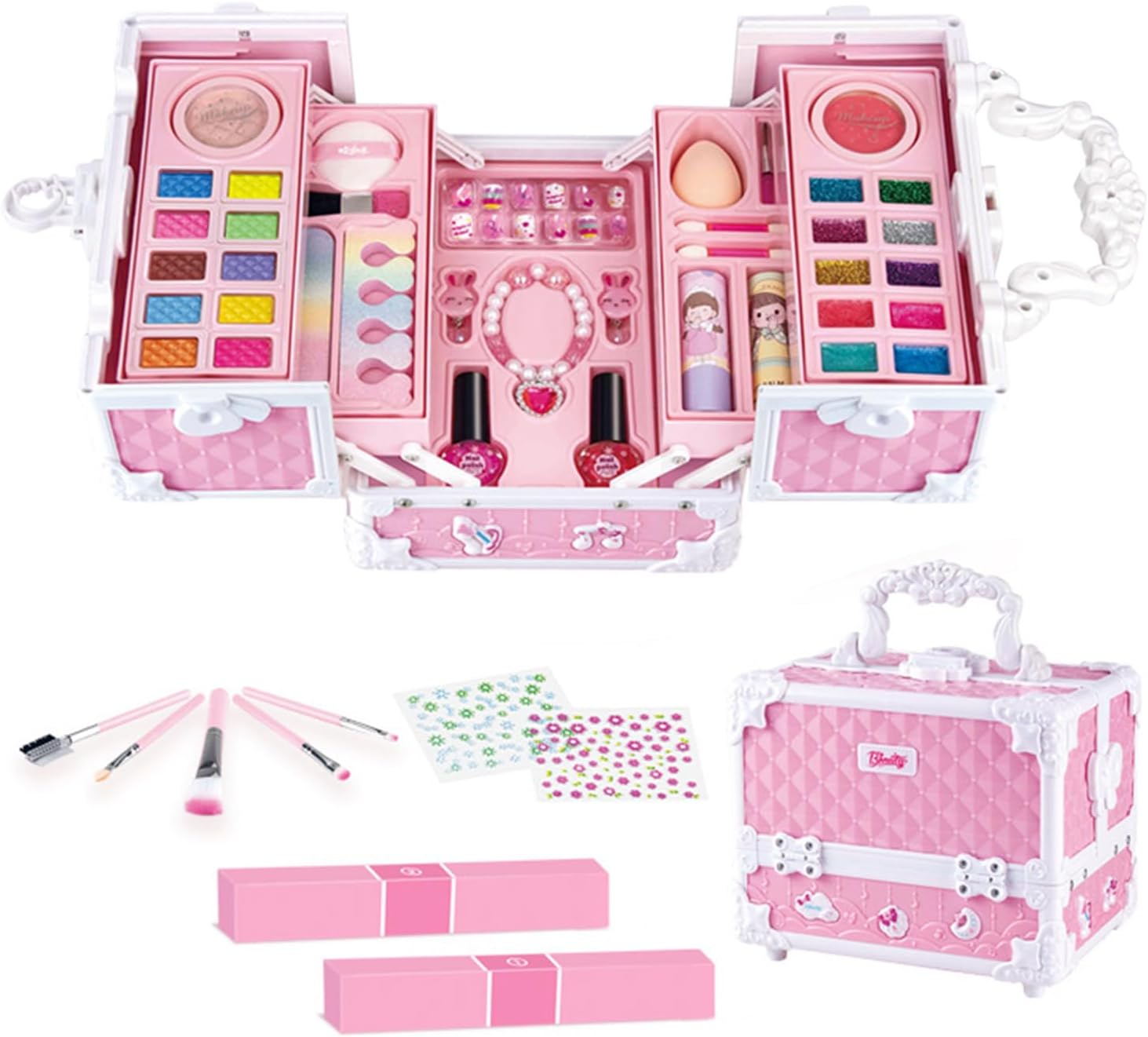 Коробка з косметикою - 22 предмети для маленької принцеси ∙ Дитячий набір 22 предмети косметики для ігор та творчості - мініатюра 5