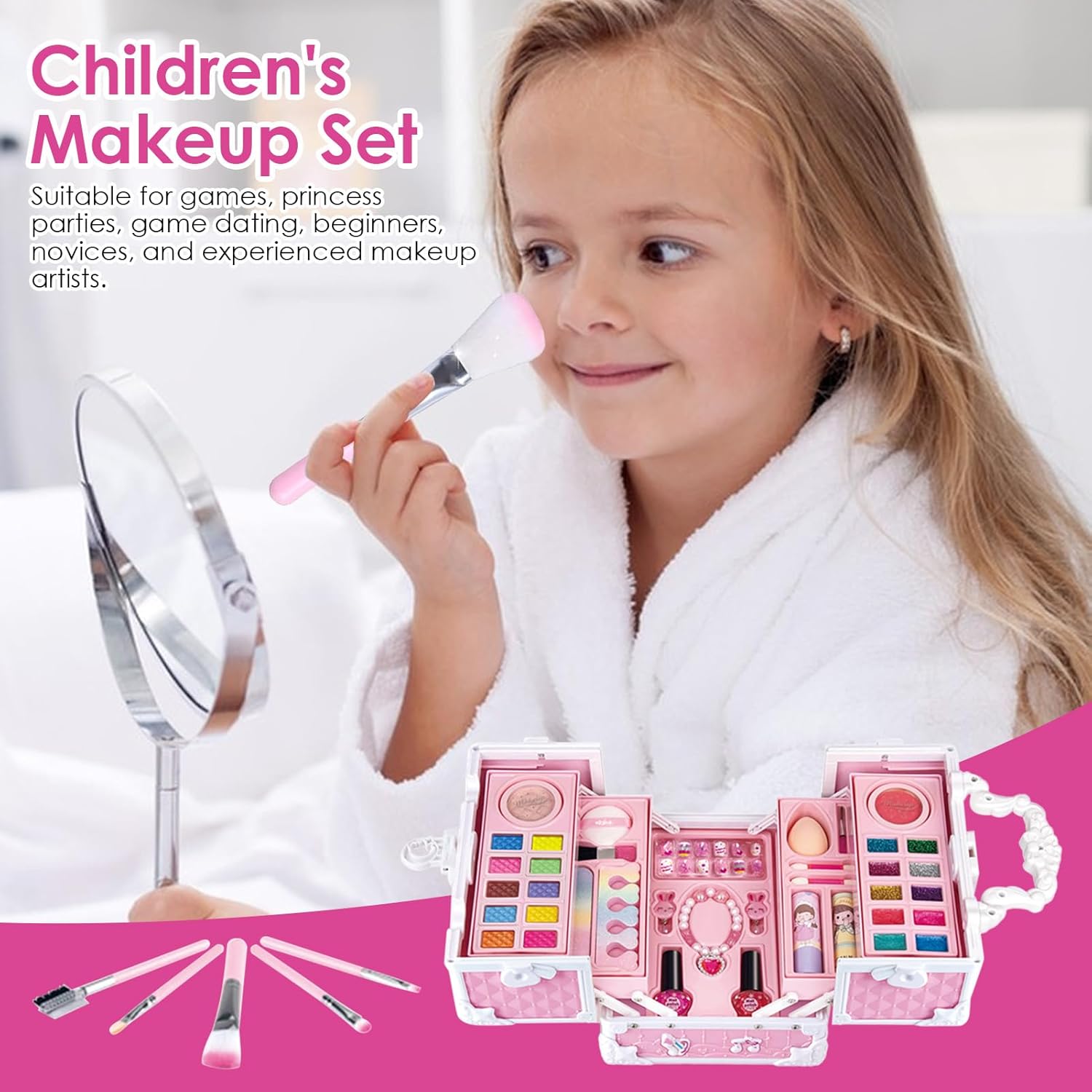Коробка з косметикою - 22 предмети для маленької принцеси ∙ Дитячий набір 22 предмети косметики для ігор та творчості - мініатюра 8