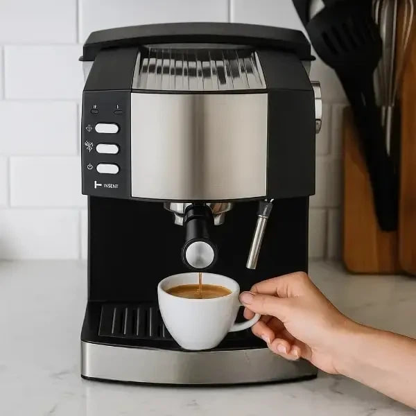 Домашня кавоварка MS-113 з капучинатором 850 Вт з кнопковим керуванням ∙ Кавоварка Domotec MS-113 850W з функцією капучино - мініатюра 4