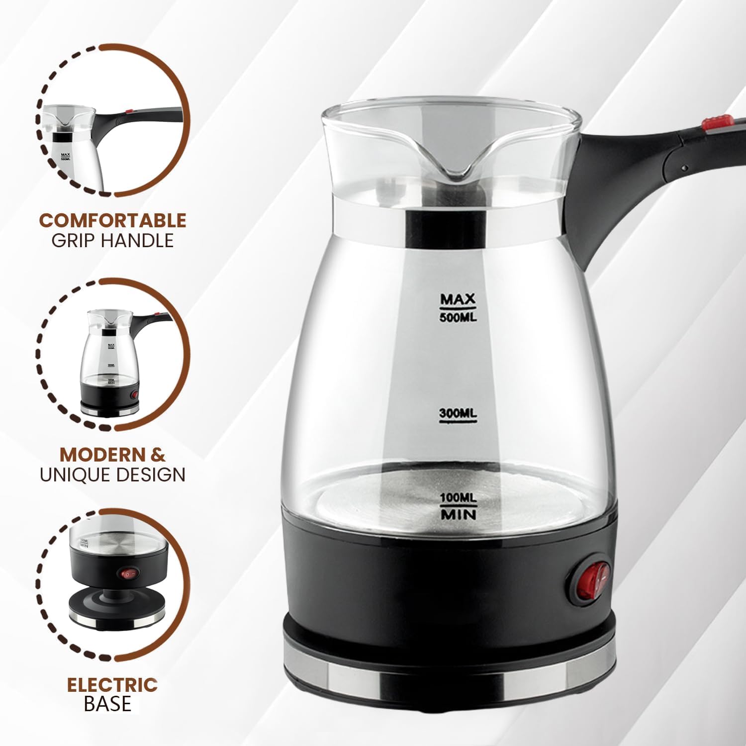 Електричний кавоварка R-128 0,5 л 600 Вт ∙ Компактна кавоварка R-128 для дому - мініатюра 2