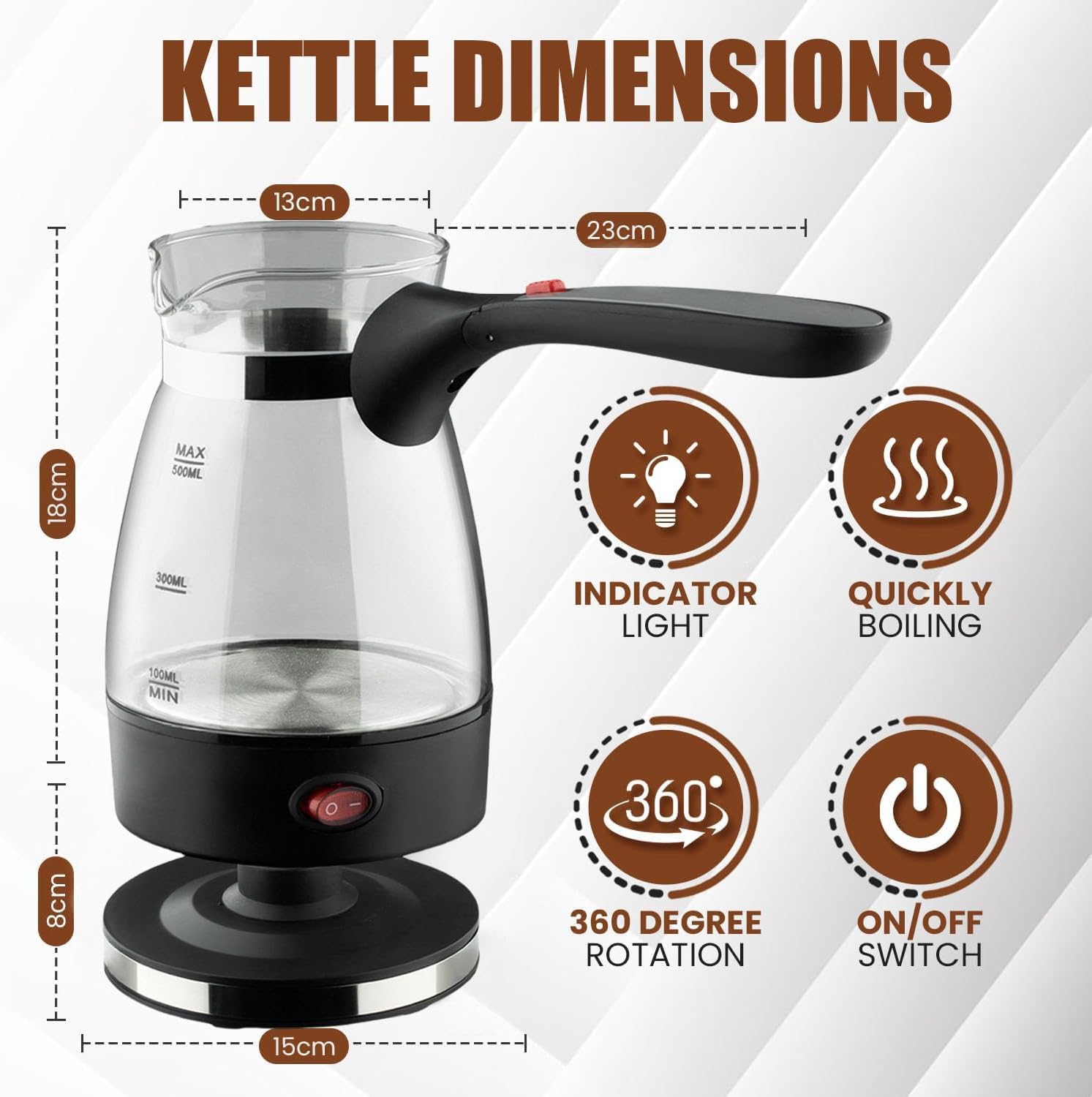 Електричний кавоварка R-128 0,5 л 600 Вт ∙ Компактна кавоварка R-128 для дому - мініатюра 7