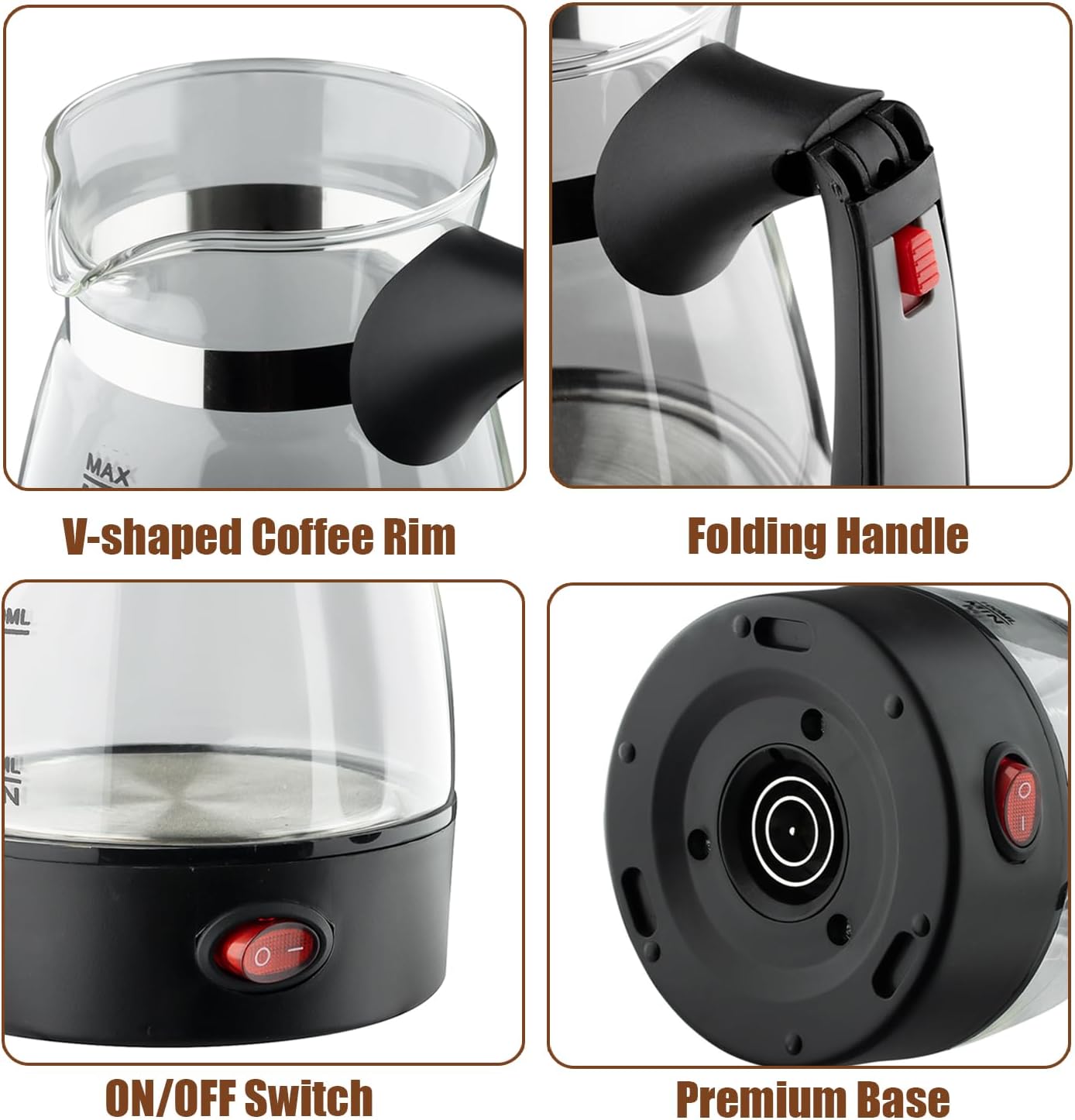 Електричний кавоварка R-128 0,5 л 600 Вт ∙ Компактна кавоварка R-128 для дому - мініатюра 8