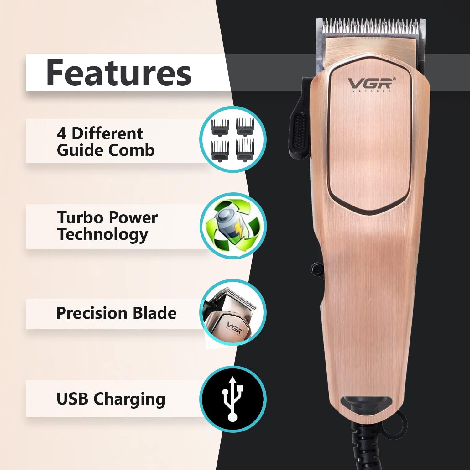 Професійна машинка для стрижки GR V-131 ∙ Машинка для стрижки VGR V-131 - мініатюра 2