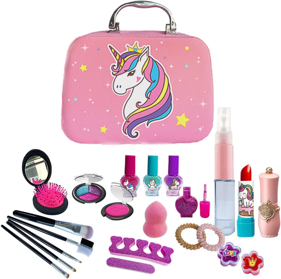 Набір дитячої декоративної косметики Make Up 25 предметів ∙ Дитячий набір краси 25 предметів у косметичці