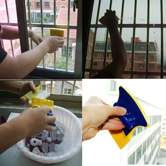 Магнітна щітка для миття вікон з двох сторін Double Faced Glass Сlean - мініатюра 5