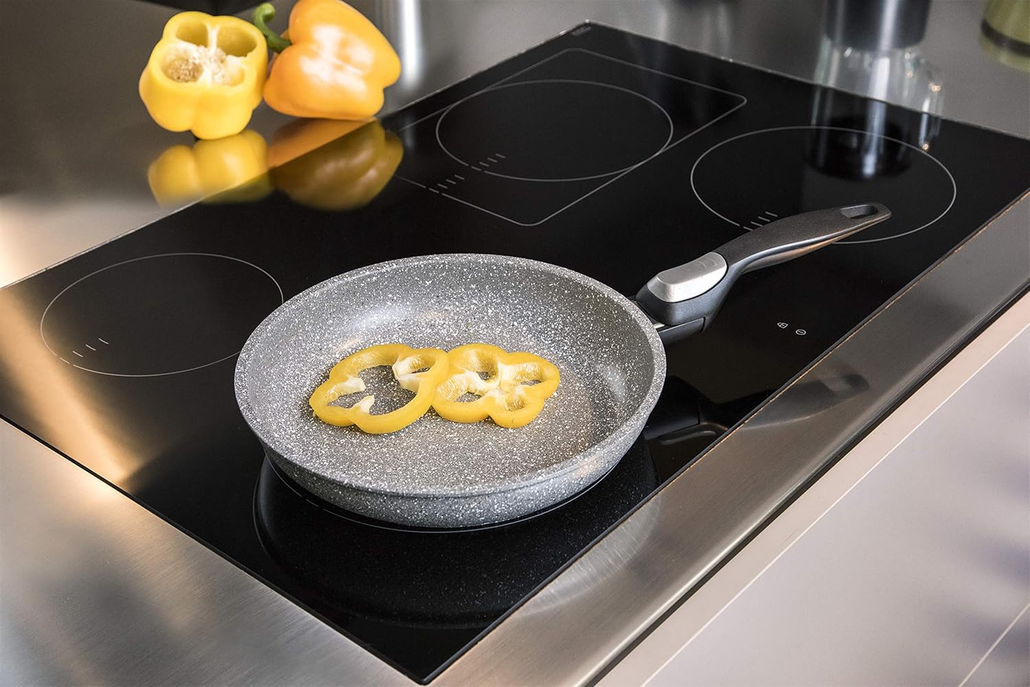 Глибока сковорода UNIQUE UN-5114-22 з антипригарним грантовим покриттям ∙ Сковорода UNIQUE UN-5114-22 з кришкою - мініатюра 2