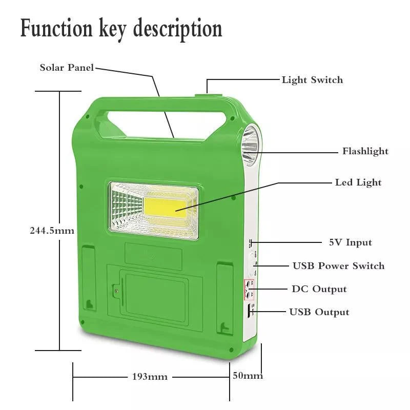 Ліхтар LED EP-038A Power Bank із сонячною панеллю та 2 лампочками ∙ Багатофункціональний ліхтар EP-038A із зарядкою від сонця та USB - мініатюра 4
