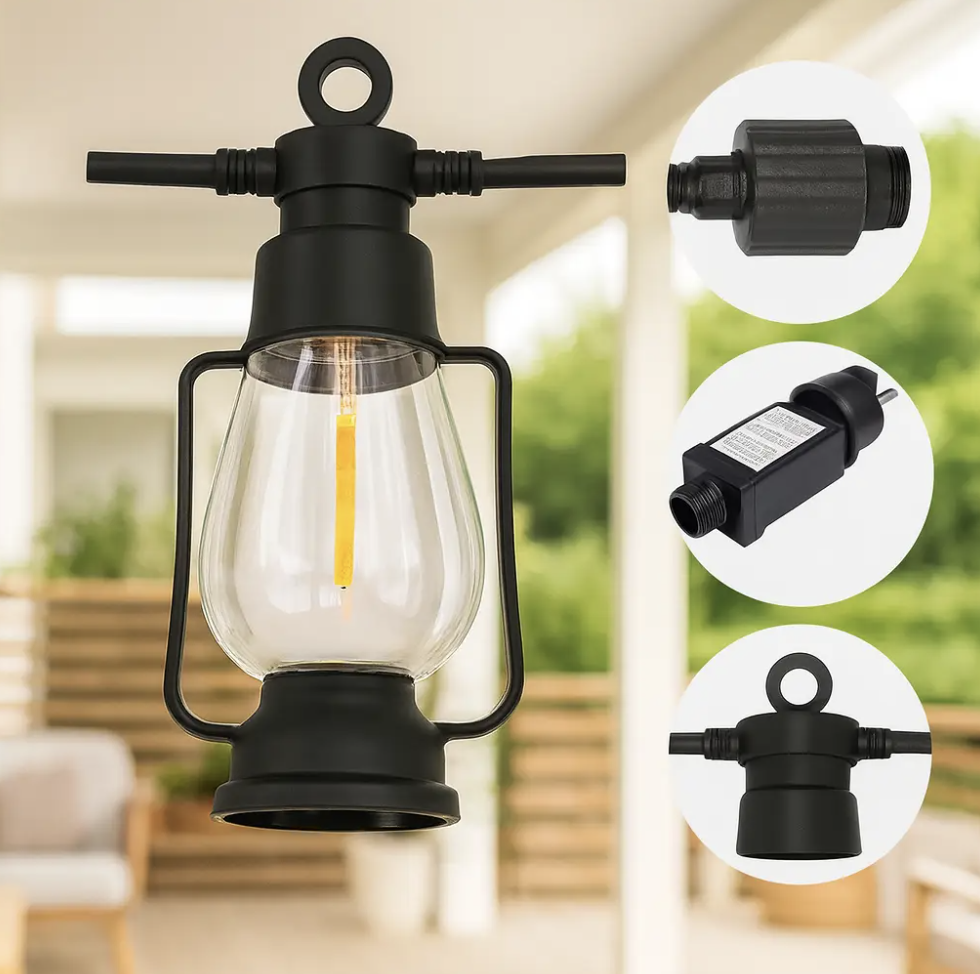 Гірлянда підвісні ретро-лампи 220 В тепле світло вулична SFK-49 ∙ Вулична SFK-49 LED-гірлянда з великими лампами - мініатюра 3