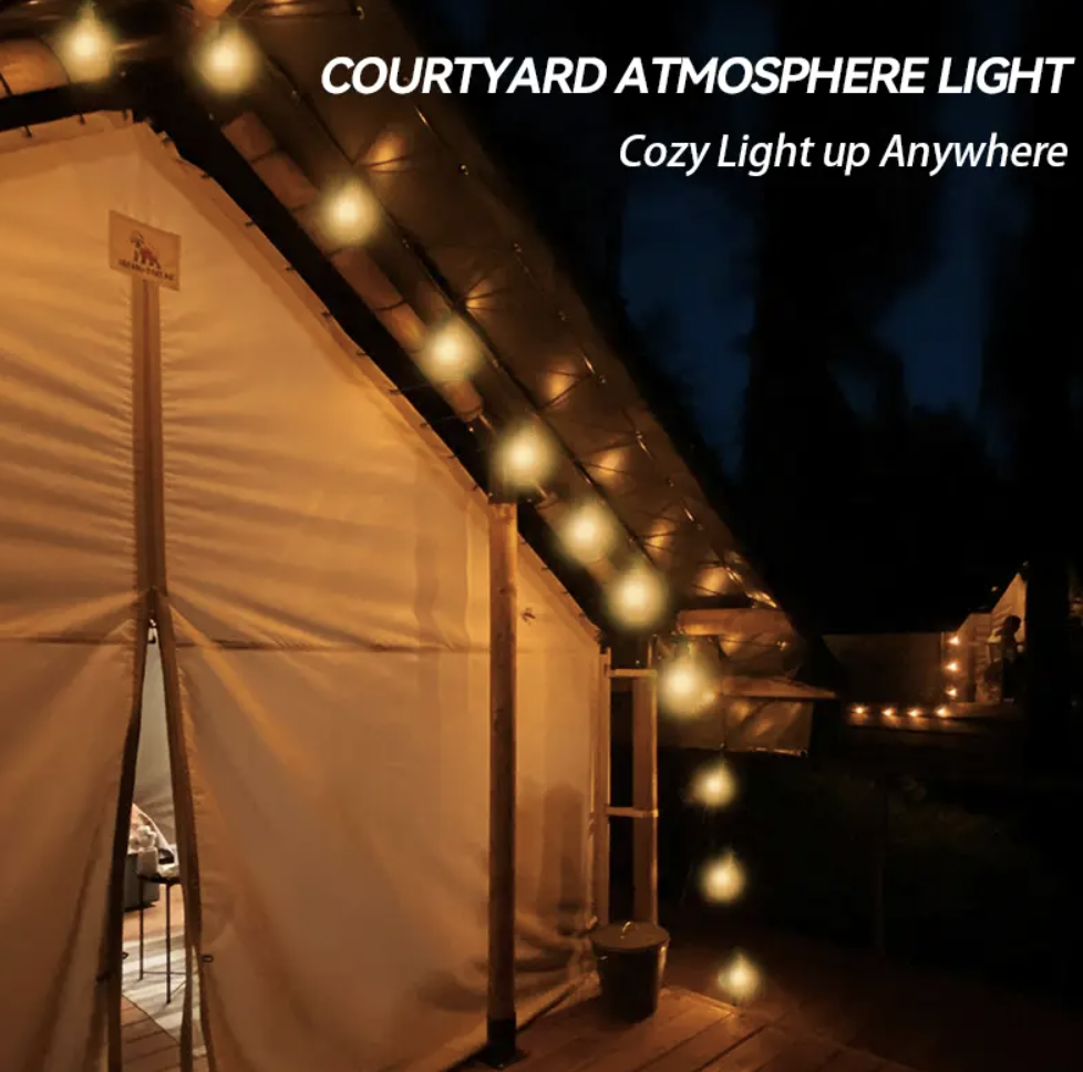 Гірлянда підвісні ретро-лампи 220 В тепле світло вулична SFK-49 ∙ Вулична SFK-49 LED-гірлянда з великими лампами - мініатюра 6