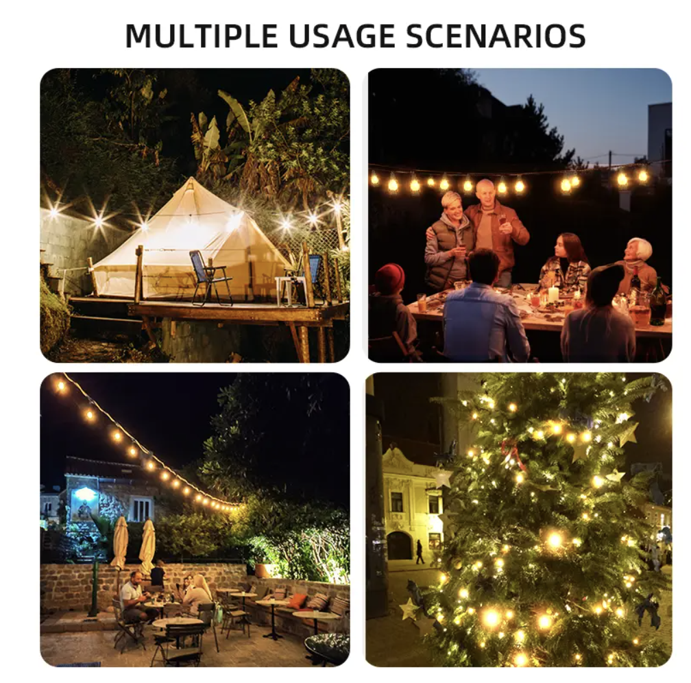 Гірлянда підвісні ретро-лампи 220 В тепле світло вулична SFK-49 ∙ Вулична SFK-49 LED-гірлянда з великими лампами - мініатюра 7