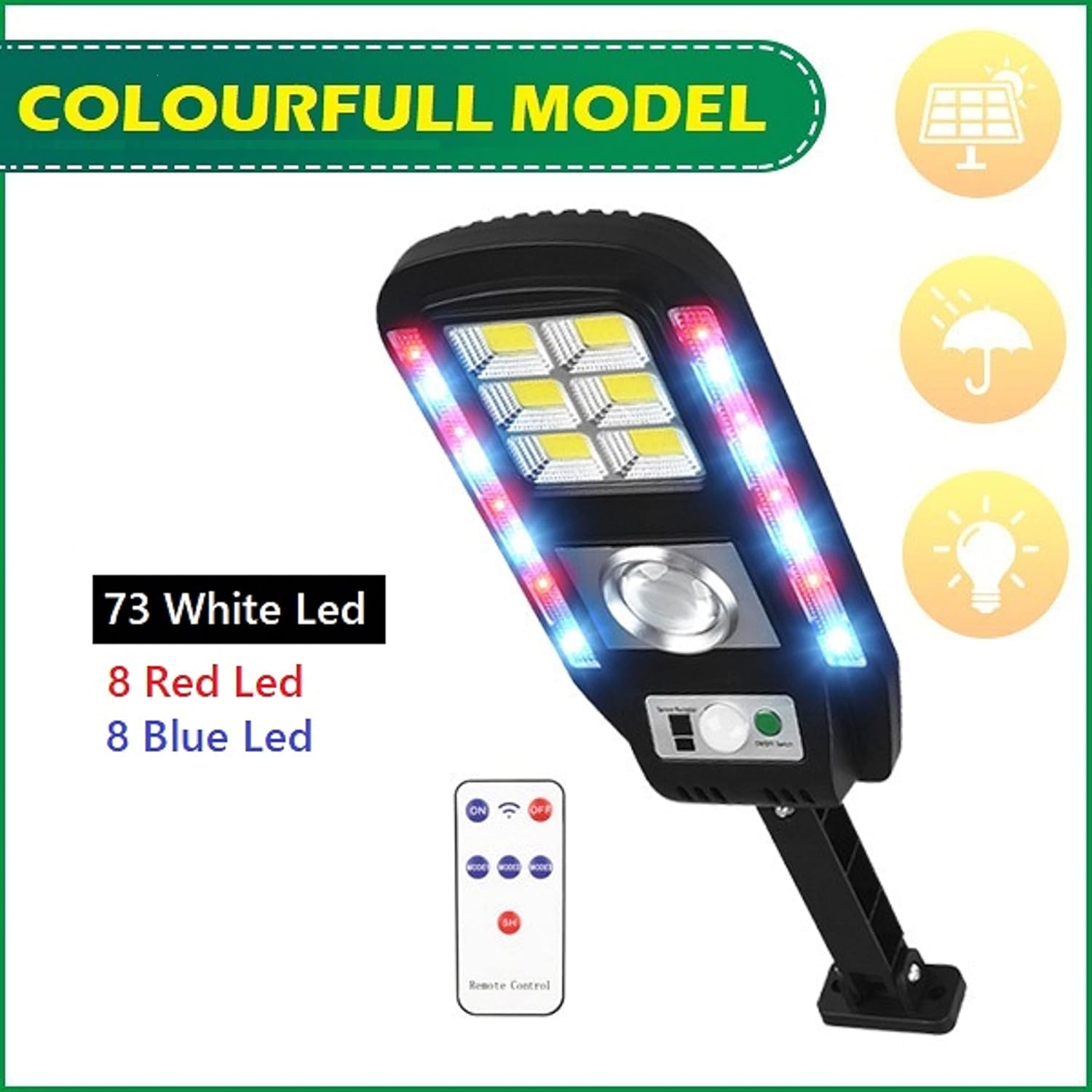 Прожектор LED настенный CL-728 сенсорный уличный с солнечной панелью и пультом ∙ Уличный солнечный светильник CL-728 с датчиком движения и пультом - мініатюра 5